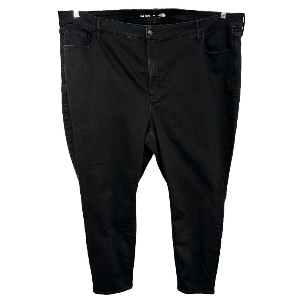 Old Navy Plus Size 30 Jeans Black High Rise Super Skinny Solid‎ Stretch 1656